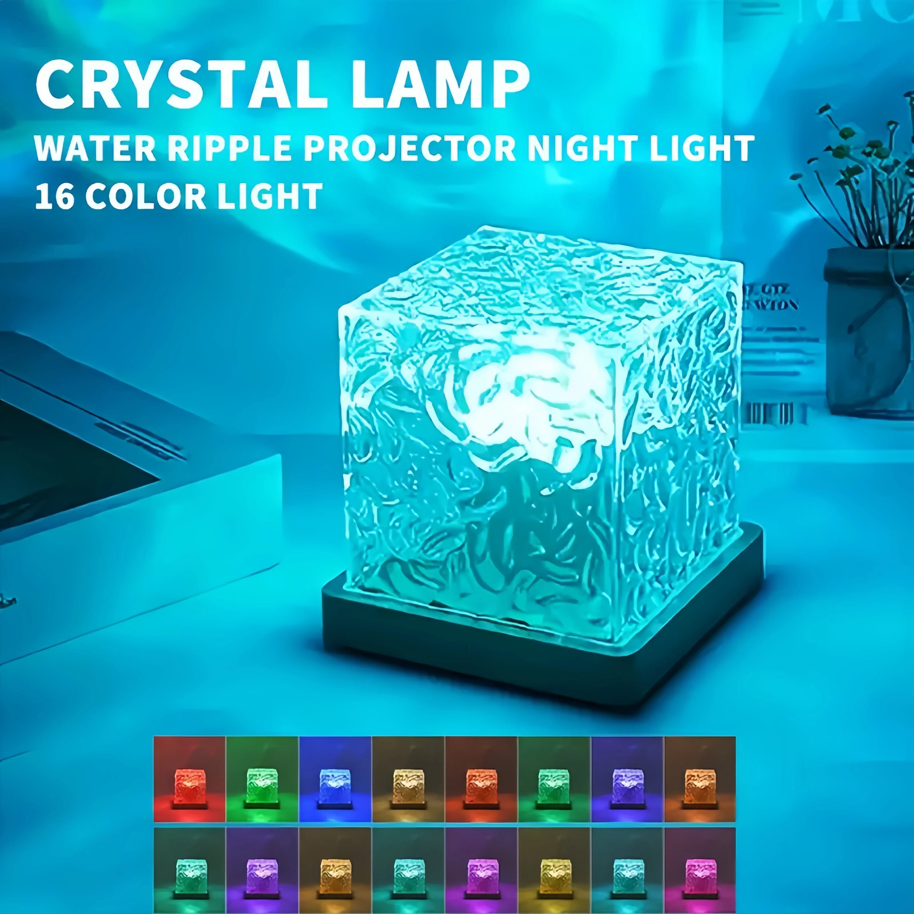 16-Color Ocean Wave Aurora Projector LED Night Light Touch Remote Dimmable Auto Rotating USB Powered Ambient Lamp for Bedroom & Parties