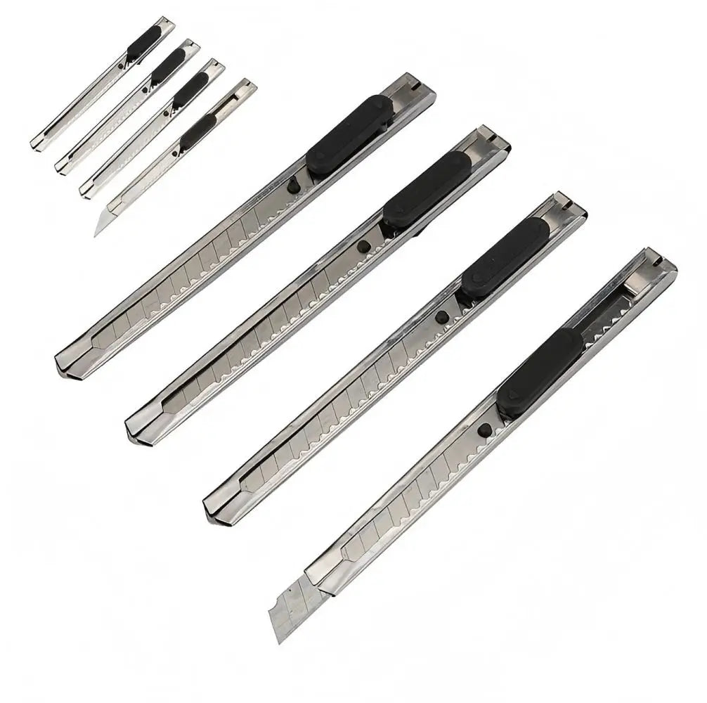 15-Pack Retractable Utility Knife Set — 9mm (0.35 in) Stainless Steel Hobby Box Cutters