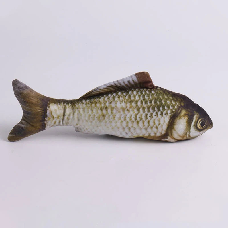 Plush Fish Cat Toy with Catnip - Durable Bite-Resistant Interactive Stuffed Toy for Cats