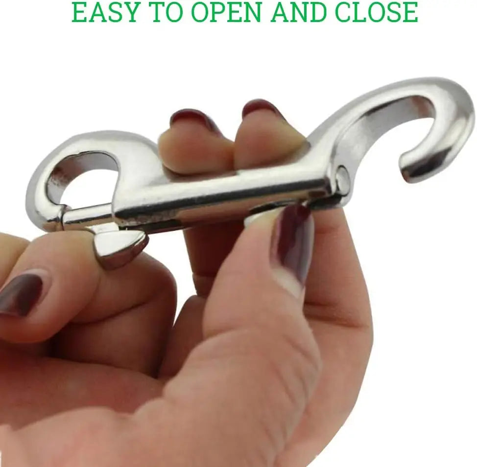 316 Stainless Steel Double-Ended Bolt Snap Hooks – Marine Grade Scuba, Leash & Keychain Clips, Multiple Sizes (76/90/100/115 mm | 3.00–4.53 in)