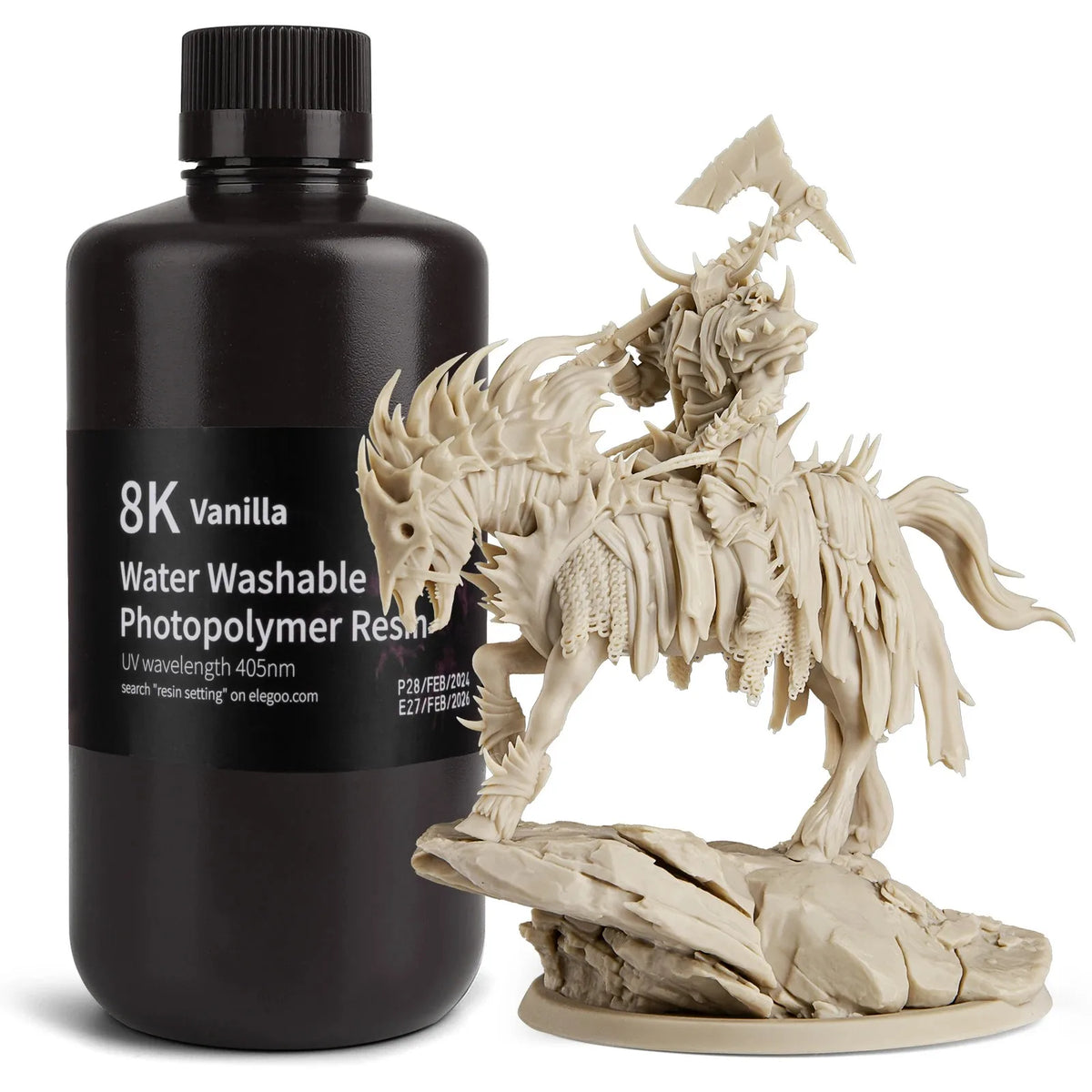 UV 3D Printing Resin 405nm, ABS-like, Water Washable, 8K Compatible for MSLA/DLP/LCD Printers