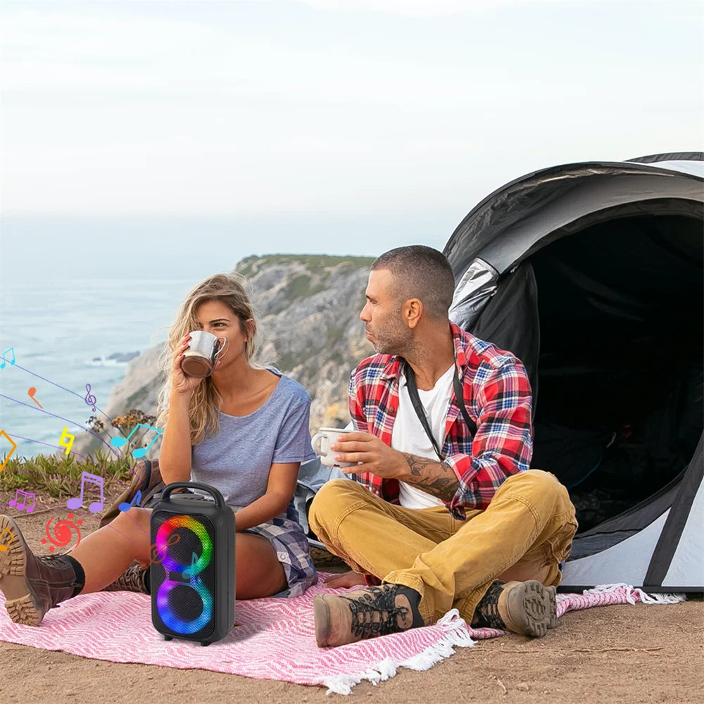 1000W Bluetooth Party Speaker Portable TWS Boombox Dual 3-Inch Speakers USB TF FM Rechargeable