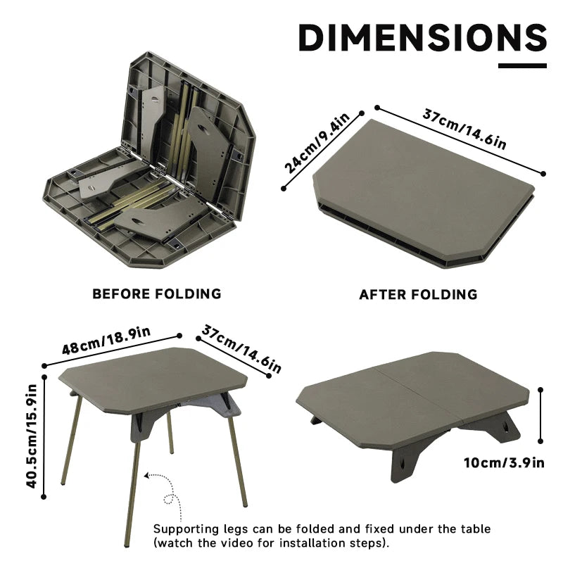 Ultralight Adjustable Folding Camping Table – Portable Dual-Height Picnic, BBQ & Fishing Table with Carry Bag