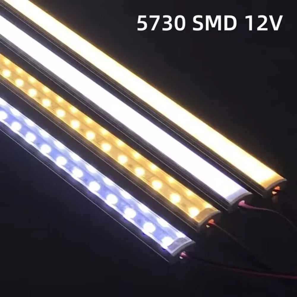 1-10 Pack 20 in (50 cm) SMD5730 36-LED DC12V Rigid LED Strip with U/V Aluminum Channel for Indoor Lighting