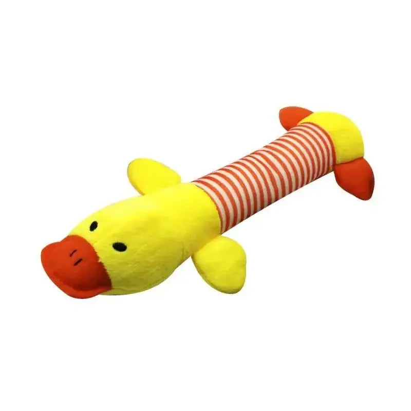 3-Pack No-Stuffing Plush Duck Dog Toy with Soft Squeaker – No-Mess Chew Toy for Puppies, Senior & Small Dogs