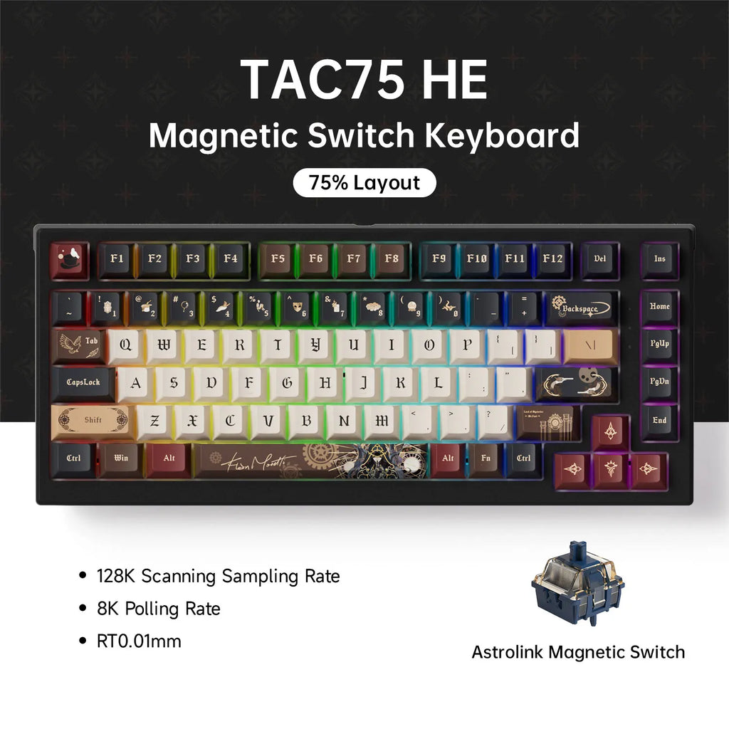 75% 83‑Key Magnetic Switch Hot‑Swap Mechanical Gaming Keyboard — 8K Polling, 0.005mm Rapid Trigger, RGB Wired