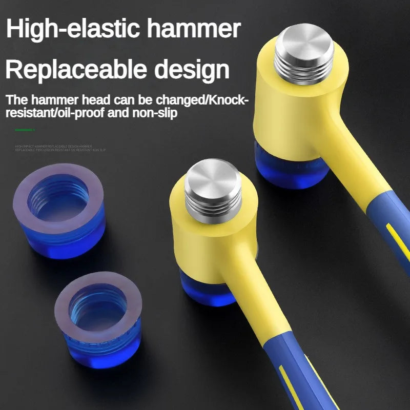 Double-Head Rubber Installation Hammer 25–45mm (1.0–1.8 in) – Replaceable Heads, Insulated Non-Slip Rubber Handle