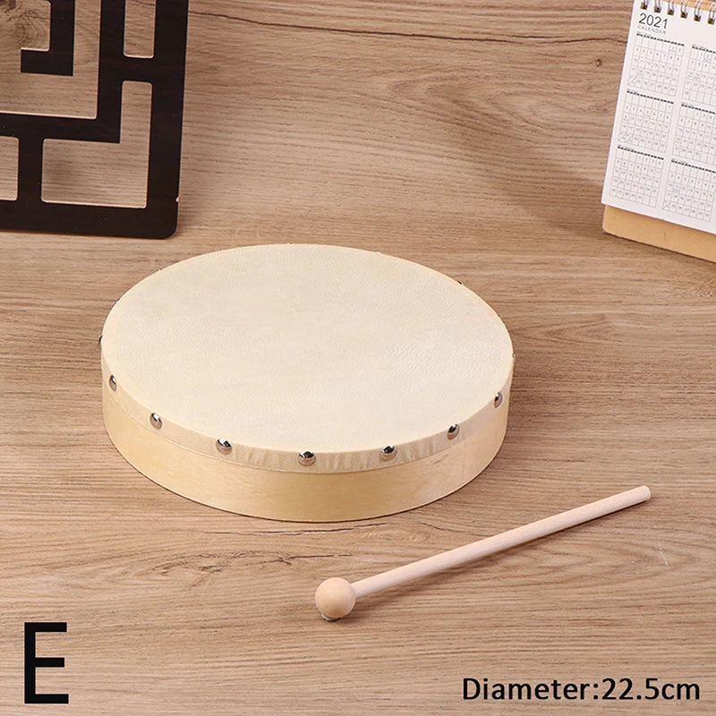 Wooden frame drum with mallet, view 12