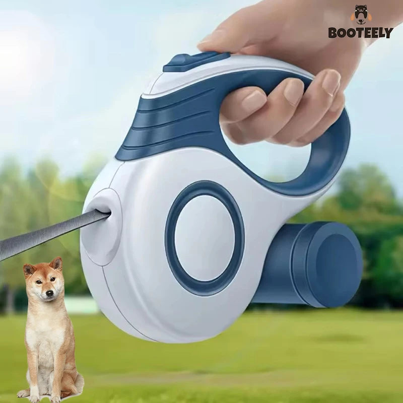 Retractable Dog Leash 3M/5M (9.8ft/16.4ft) Extendable Pet Lead with Waste Bag Holder, Comfortable Grip for Small Dogs & Cats