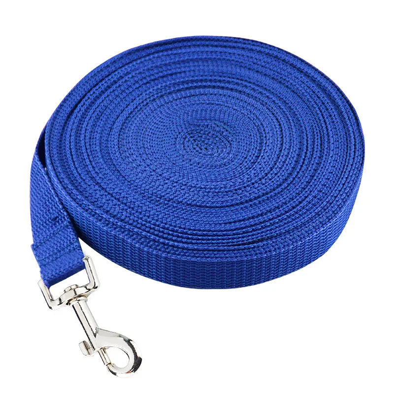 Nylon Dog Leash — Multiple Lengths 1.5/1.8/3/6/10/15/20/30/50 m (5–164 ft) 2 cm Wide Training & Walking Lead for Small, Medium, Large Dogs