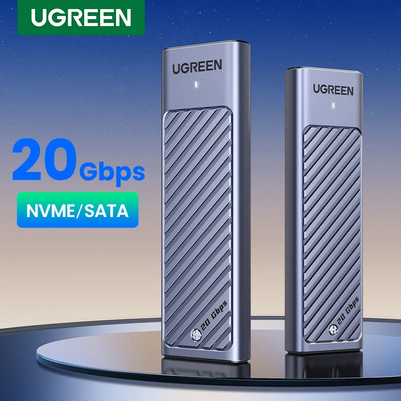M.2 NVMe & SATA SSD Enclosure USB-C 20Gbps (USB 3.2 Gen2x2) — Supports 2230/2242/2260/2280 M & B+M Keys, Up to 8TB