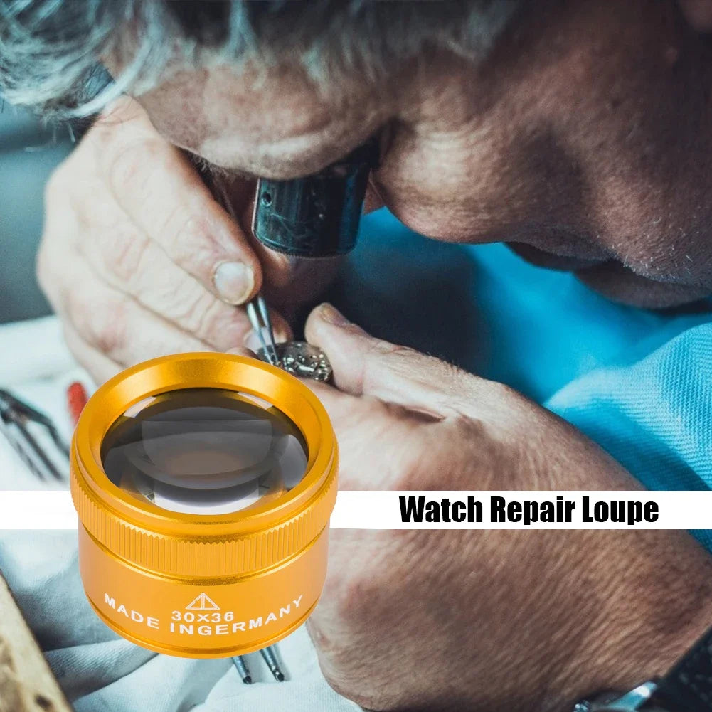 30X 36mm (1.42 in) Handheld Magnifying Loupe Monocle for Jewelry, Watch, Coin & Stamp Inspection