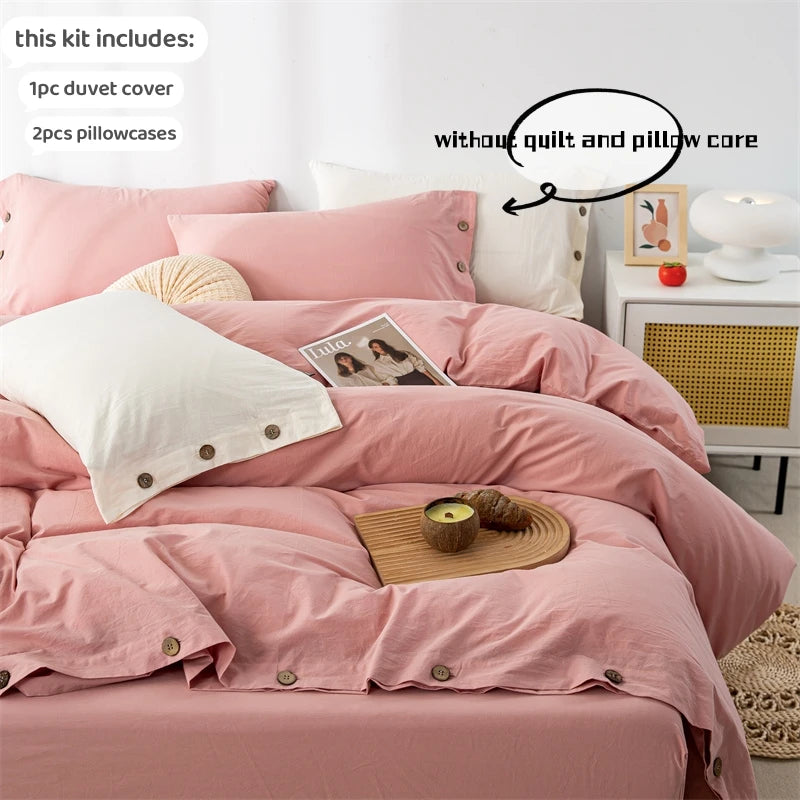 3-Piece 100% Cotton 400TC Twill Duvet Cover Set with 2 Pillowcases – Solid 220×240 cm (86.6×94.5 in)