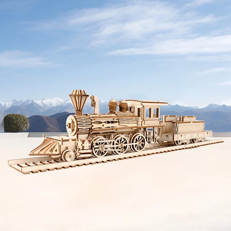 3D Wooden Tram Puzzle DIY Model Kit - Laser-Cut Retro Streetcar, Desk Decor Gift for Teens & Adults