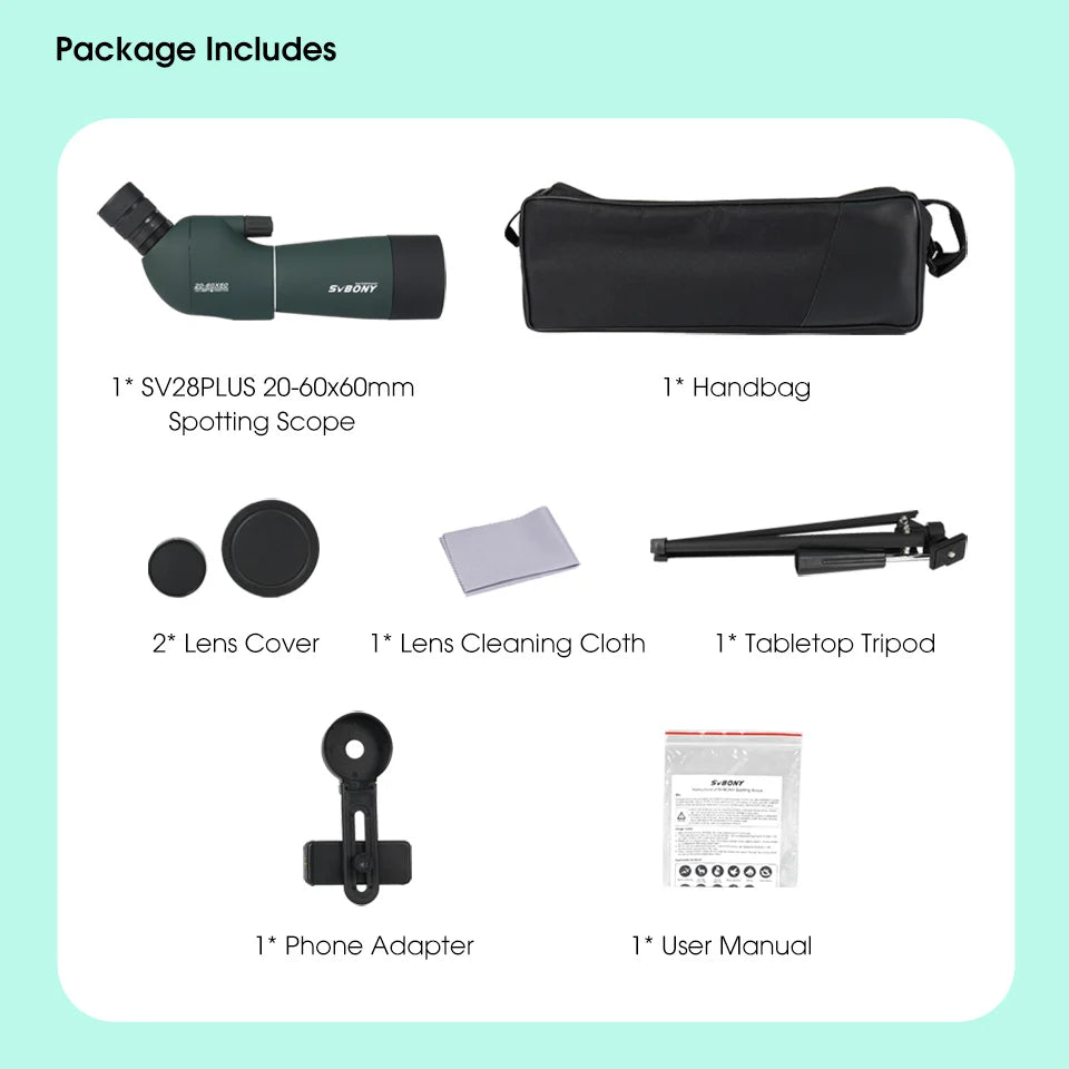 25-75x Spotting Scope — 50/60/70mm Objective Porro Prism Monocular with Phone Adapter & Mini Tripod for Bird Watching, Hunting, Archery, Camping