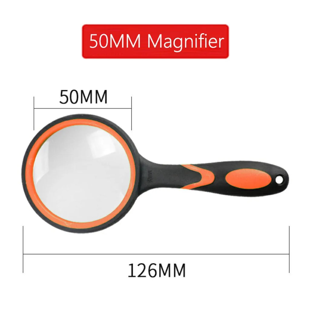 10X Handheld Reading Magnifier 50mm (1.97 in) Lens — Portable Magnifying Glass for Kids & Seniors, Reading & Nature Exploration