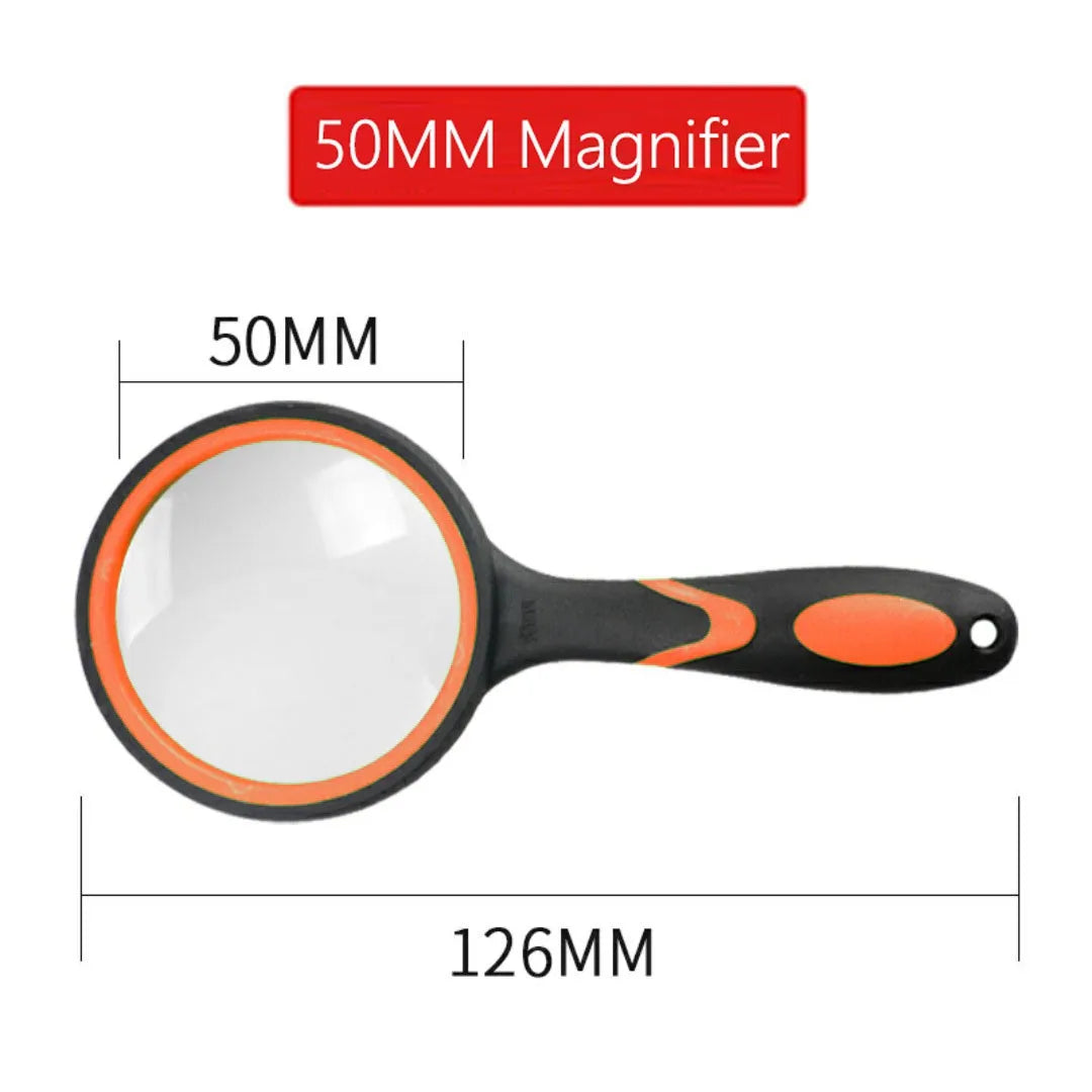 10X Handheld Reading Magnifier 50mm (1.97 in) Lens — Portable Magnifying Glass for Kids & Seniors, Reading & Nature Exploration