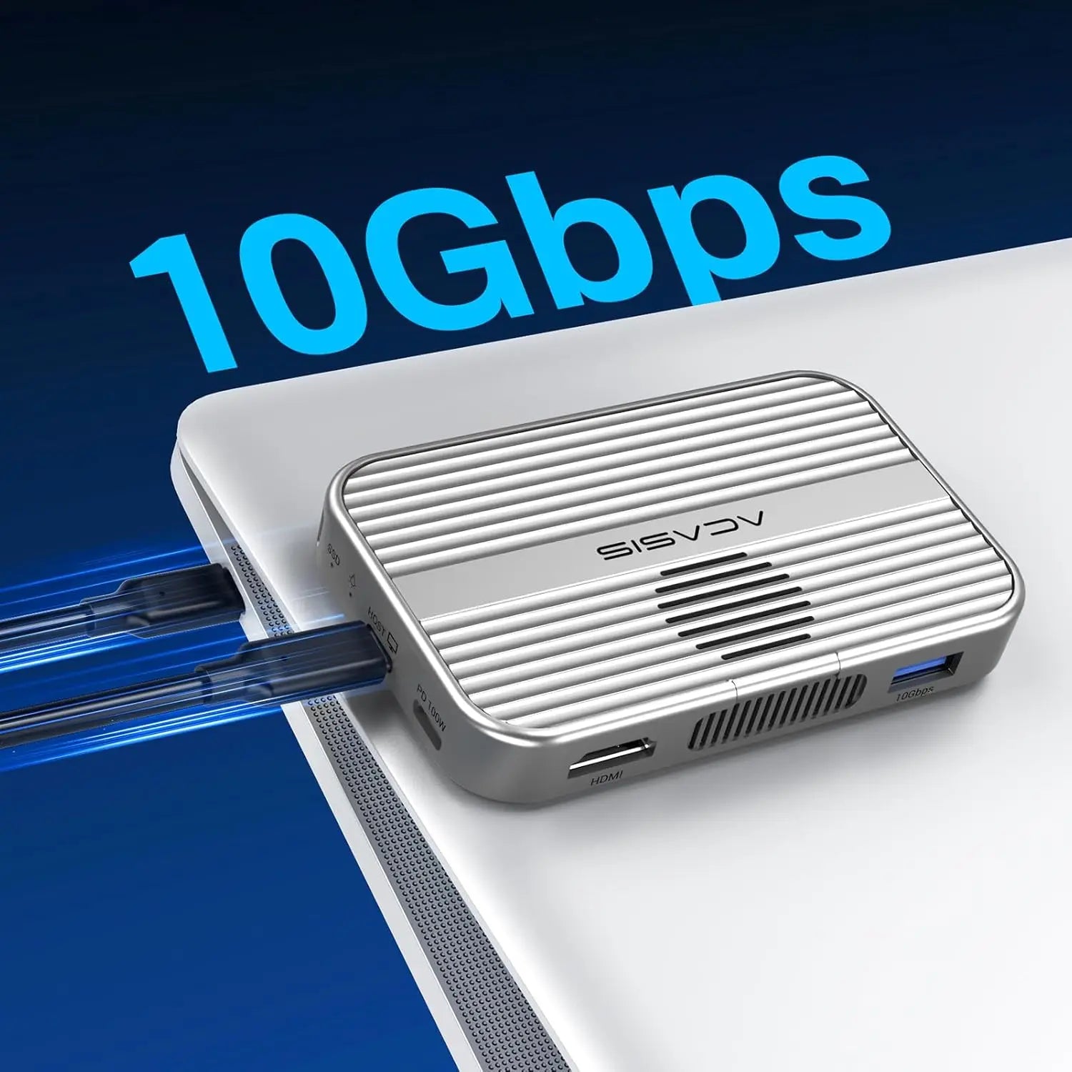 MagSafe Magnetic M.2 NVMe SSD Enclosure & 6-in-1 USB-C Docking Station — 10Gbps, HDMI 4K@60Hz, SD/TF, PD 100W, Cooling Fan, Supports 2230/2242/2260/2280 up to 8TB