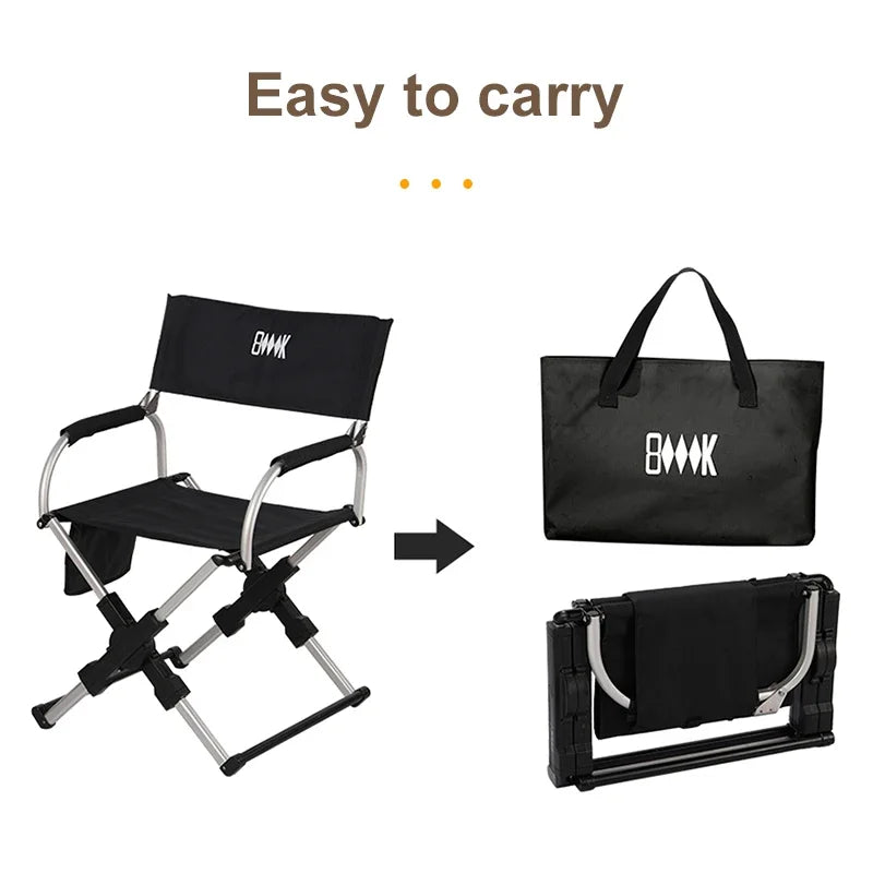 Foldable Director Camping Chair – Portable Aluminum Alloy Beach, Fishing & Picnic Seat