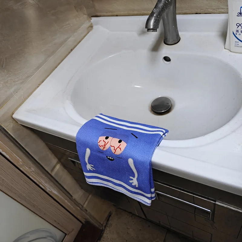 Kids Cartoon Quick-Dry Face & Bath Towel - Double-Sided Velvet Soft Absorbent