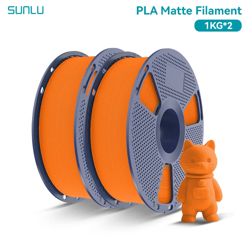 PLA Matte Filament 1.75mm 1kg Spool (2.2 lb) 2-Pack, Matte Finish Neatly Wound for FDM 3D Printers