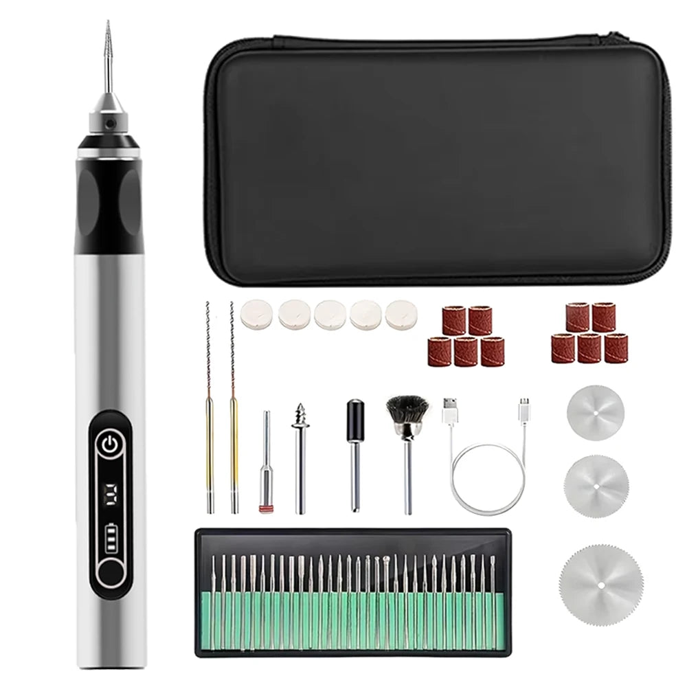 USB Cordless Rotary Tool Kit – Mini Wireless Drill for Jewelry, Wood, Metal & Glass Engraving