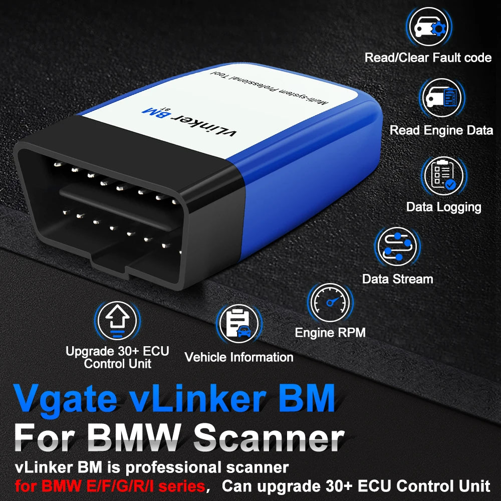 ELM327 BMW OBD2 WiFi Bluetooth 4.0 Car Diagnostic Scanner — Compatible with BimmerCode & BimmerLink