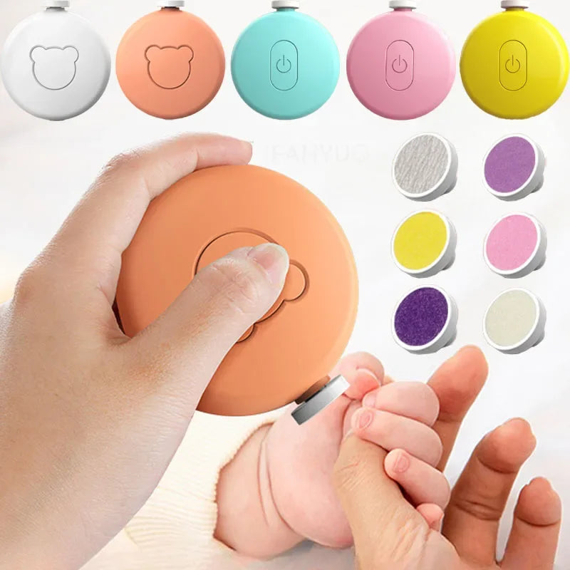 Electric Baby Nail Trimmer Kit with 6 Interchangeable Heads, Infant & Mom Manicure Set