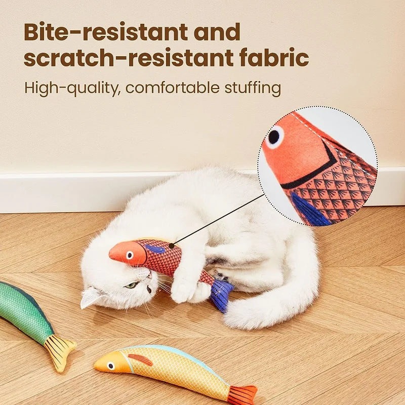 Catnip Plush Fish Toy - 3D Goldfish with Crinkle Sound for Cats & Kittens