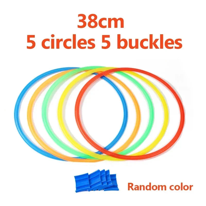 Kids Outdoor Agility Jump Ring Set 10 Hoops 10 Connectors 28/35 cm (11 in / 13.8 in) Physical Training Toy