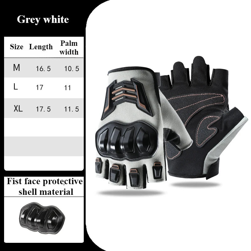 Half Finger Motorcycle Gloves Breathable Anti-Slip Protective Cycling Gloves for Electric Bike Racing