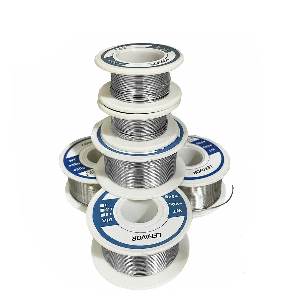 Rosin Core Solder Wire 0.8mm & 1.0mm | 20g 50g 100g No-Clean 2.0% Flux Lead-Free Tin Alloy