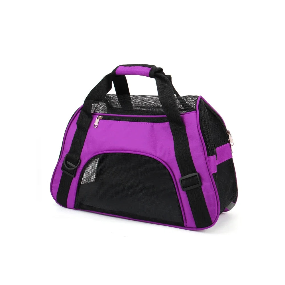 Portable Mesh Pet Carrier Bag – Breathable Foldable Travel Handbag for Small Dogs & Cats