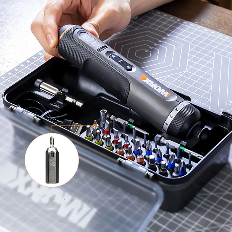 4V Mini Cordless Electric Screwdriver Set USB Rechargeable 30-Bit Precision Kit