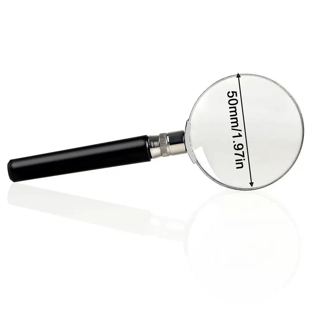 10X Handheld Magnifying Glass 50mm (1.97 in) Loupe for Jewelry, Coins & Stamps - Portable Optical Glass