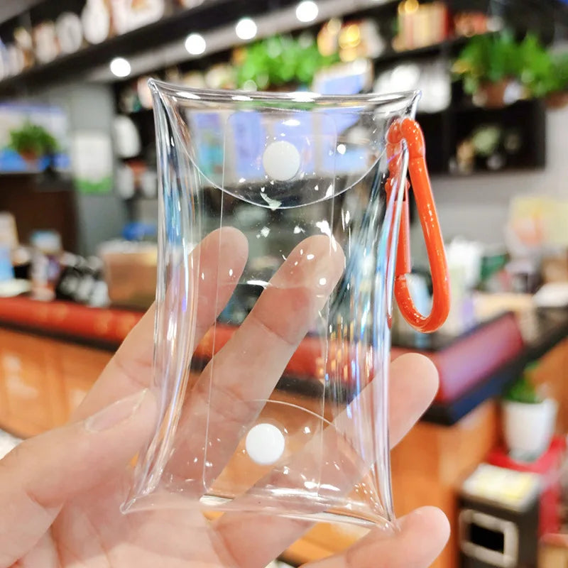 Clear PVC Mini Coin Purse - Transparent Wallet Pouch for Women and Kids, Key Lipstick Earphone Storage
