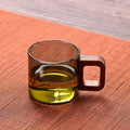 120ml (4 fl oz) Heat-Resistant Glass Tea Cup with Walnut Handle, Mini Espresso & Coffee Mug, Borosilicate Teaware (1-Piece)