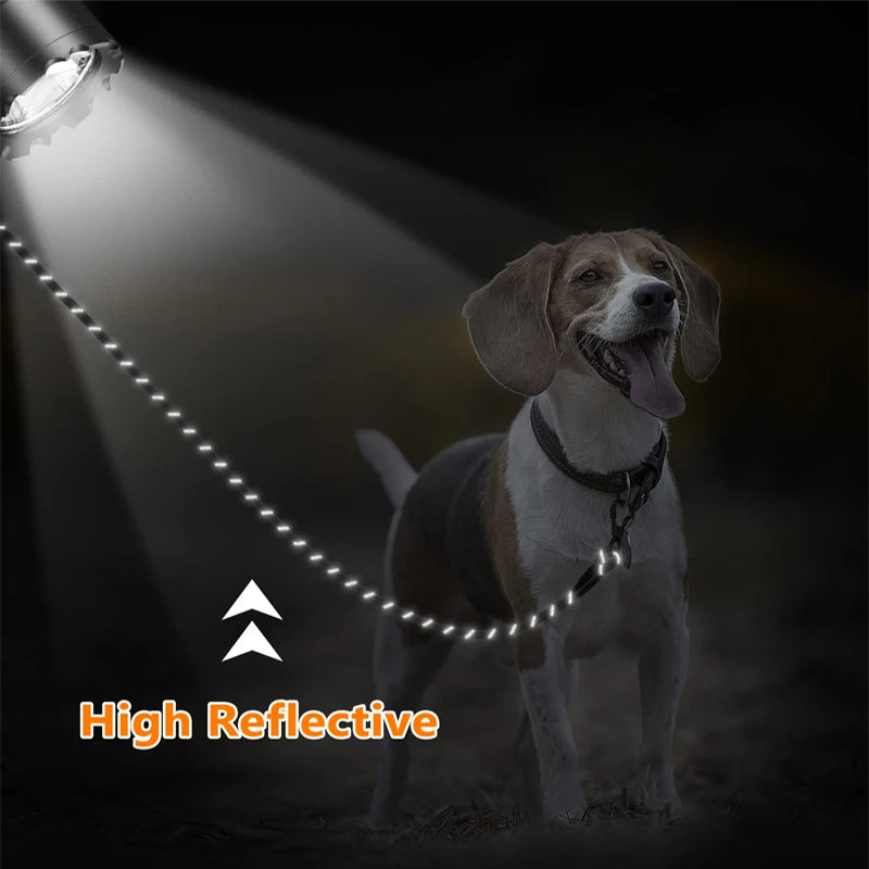 Reflective Padded Handle Dog Leash - Heavy-Duty Double Rope, 1.5 m (4.9 ft) for Small to Large Dogs