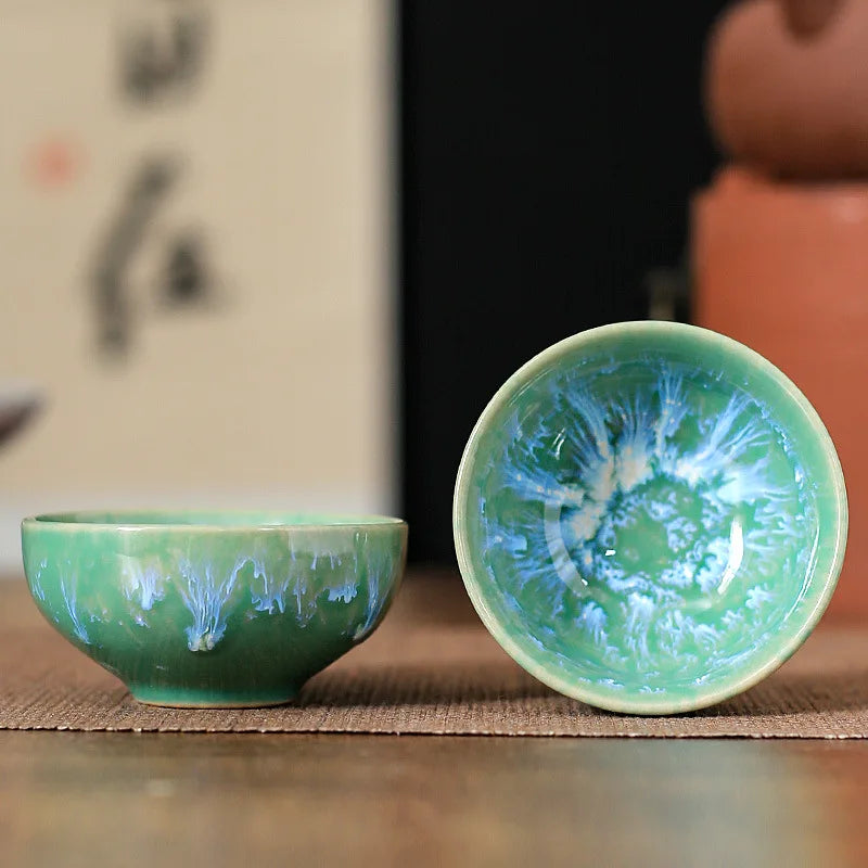 45ml (1.5 fl oz) Mini Jianzhan Kiln-Glazed Ceramic Tea Cup Kung Fu Teacup & Espresso Cup