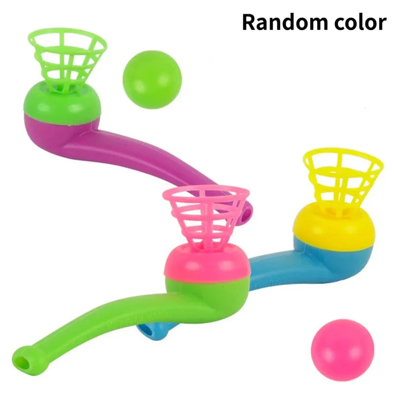 3-Pack Pipe Blowing Balance Balls (4 in / 10 cm) for Kids - Educational Outdoor Toy for Motor Skills & Coordination