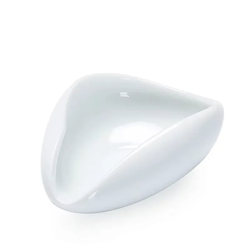 Ceramic Coffee Bean Measuring Cup & Dosing Tray - Coffee Powder Weighing Scoop for Home and Cafe (Black/White)