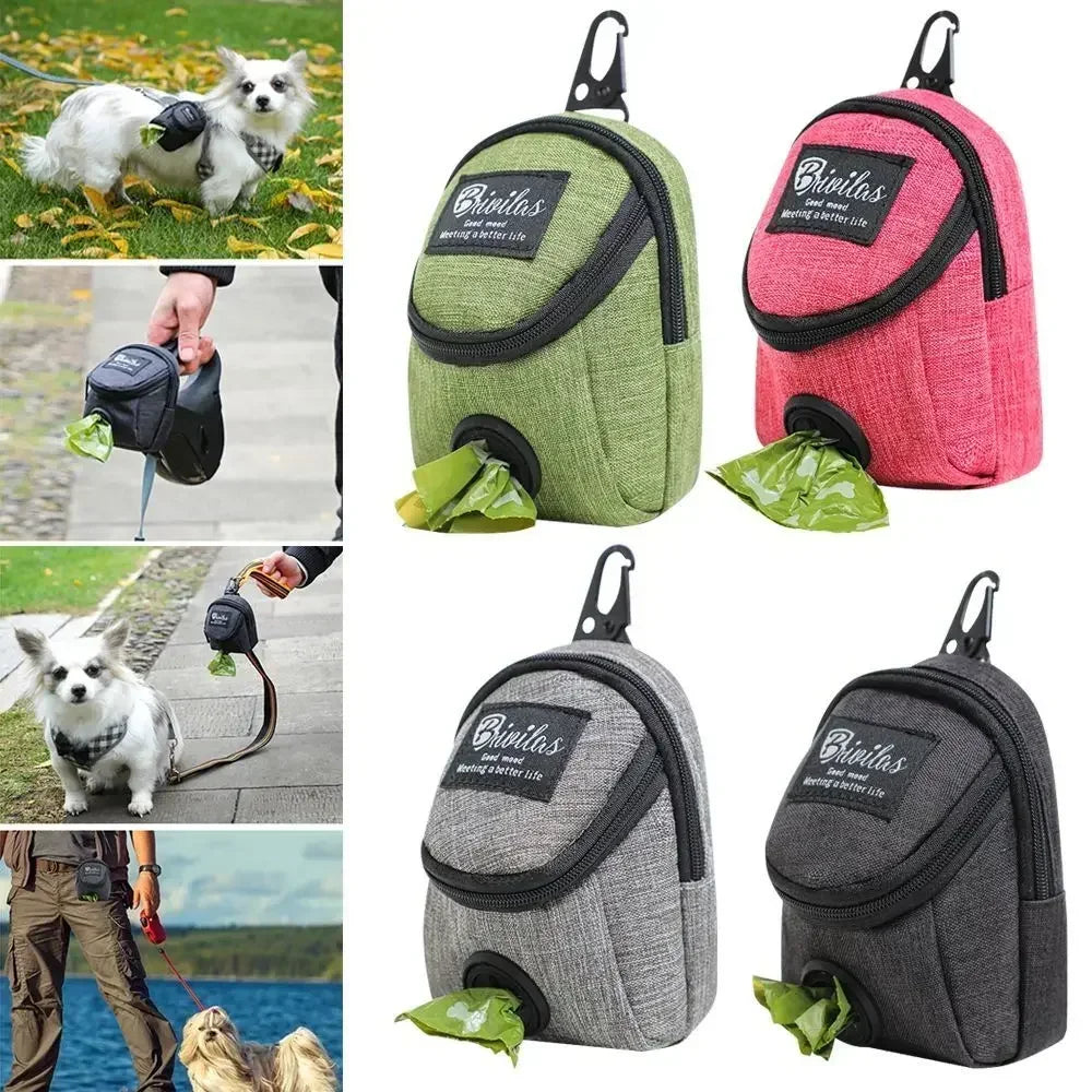 Portable Dog Treat Bag & Poop Bag Dispenser – Waterproof Training Pouch Waist Bag for Walking