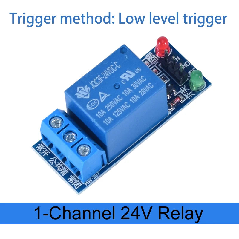 1/2/4/6/8-Channel DC Relay Module Board Shield with Optocoupler — 5V/12V/24V High & Low Level Trigger for Arduino Raspberry Pi
