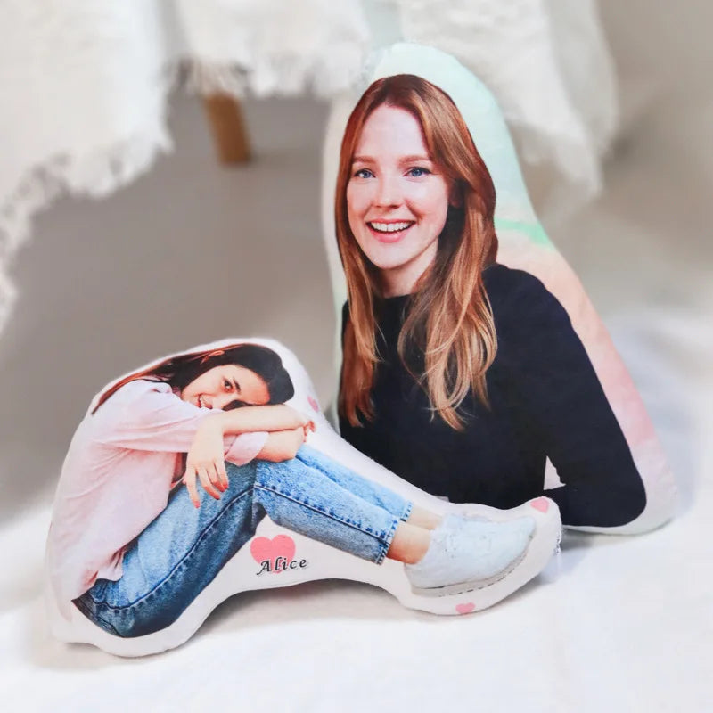 Personalized Photo Human-Shaped Pillow - Custom Couple & Boyfriend Lifesize Cushion Gift