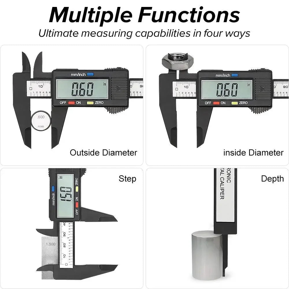 Digital Vernier Caliper – 100mm & 150mm (0–150mm / 6-in) Electronic LCD Measuring Gauge with Locking Screw
