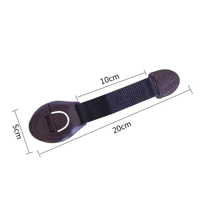 Baby Childproof Safety Strap Lock for Cabinets Drawers Refrigerator Toilet Lid – 5-Pack