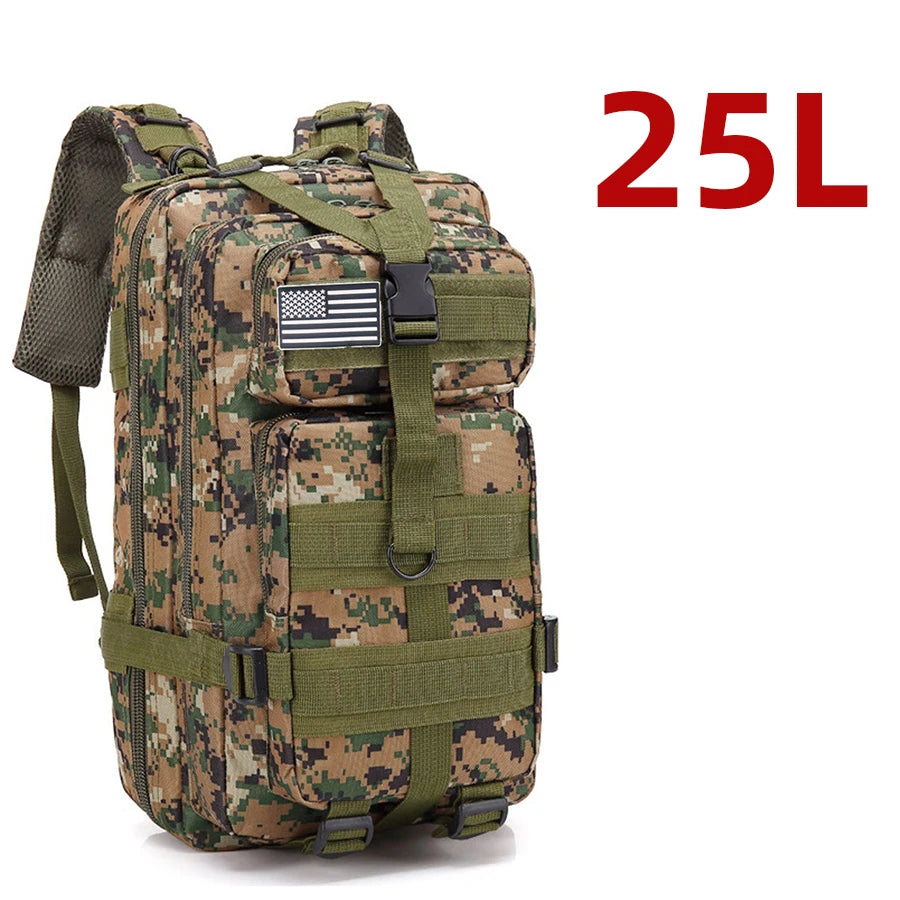 25L & 50L Waterproof Nylon Tactical Backpack - Hiking Camping Trekking Fishing Rucksack with MOLLE