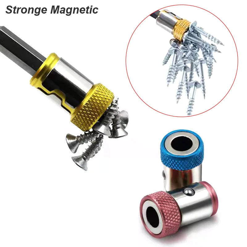 Magnetic Bit Holder Ring 1/4-Inch (6.35mm) Alloy Screwdriver Bit Magnetizer