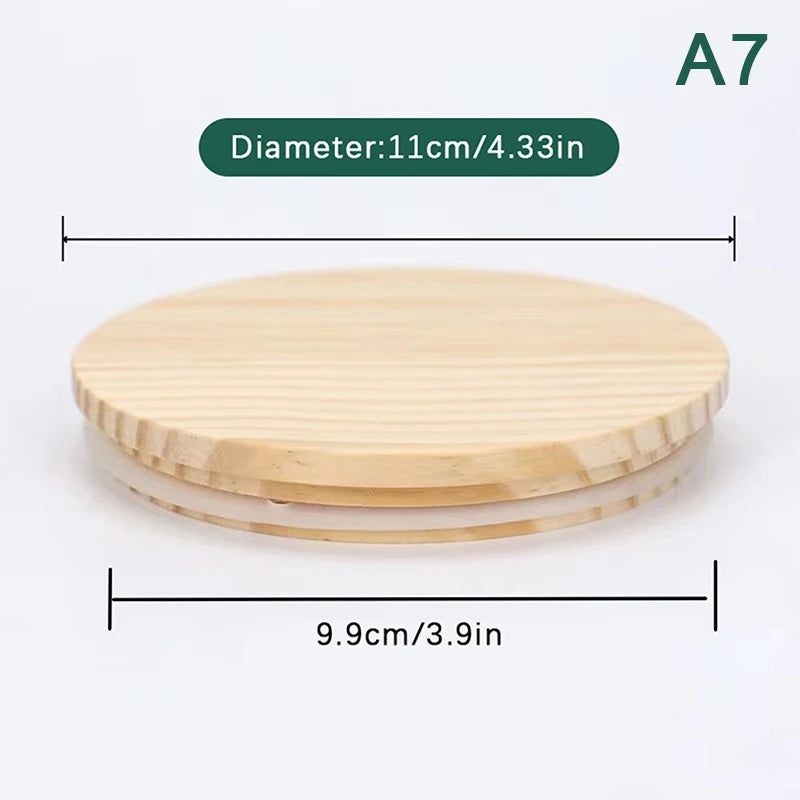 Handmade Pine Wood Jar Lid with Silicone Seal – Airtight Wooden Cover for Jars, Mugs & Candle Cups, Fits 52–130 mm (2.05–5.12 in)