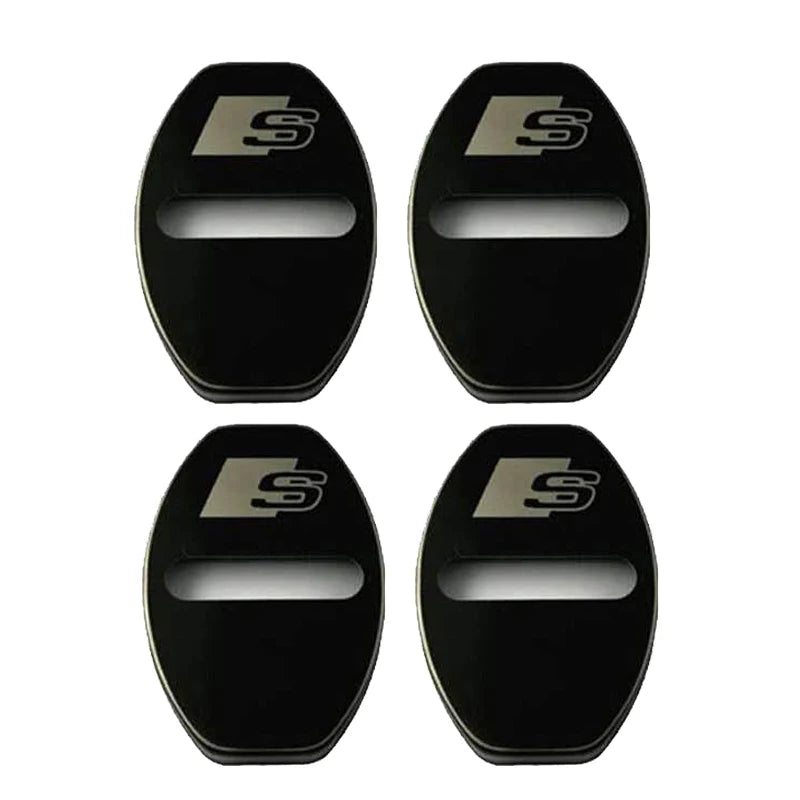 4-Pack Car Door Lock Cover Caps for S-Line A3 A4 A5 A6 A7 Q2 Q3 Q5 Q5L Q7 TT RS Series Alloy Door Lock Protectors (4pcs)